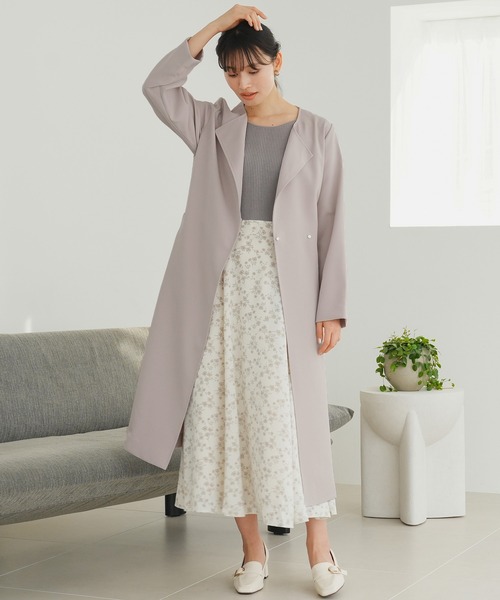 「TRUDEA」 トレンチコート MEDIUM ネイビー レディース_画像3