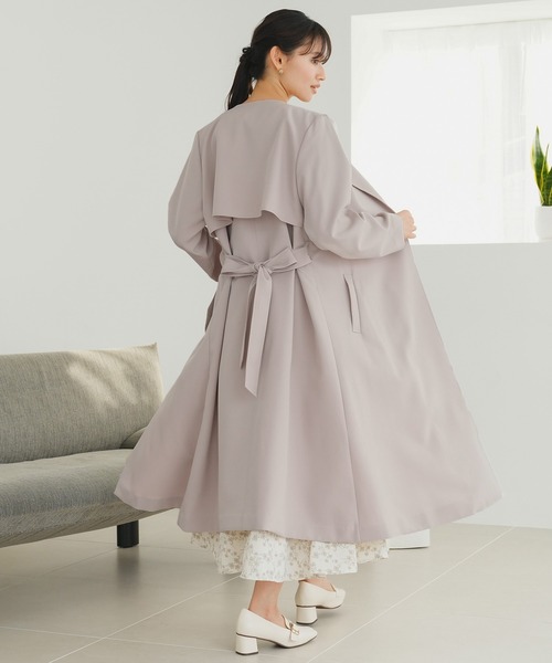 「TRUDEA」 トレンチコート MEDIUM ネイビー レディース_画像6