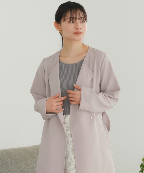 「TRUDEA」 トレンチコート MEDIUM ネイビー レディース_画像7