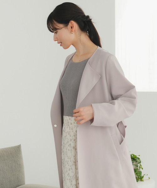 「TRUDEA」 トレンチコート MEDIUM ネイビー レディース_画像9