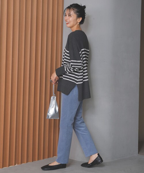 「UNFILO」 長袖ニット SMALL ネイビー レディース_画像5