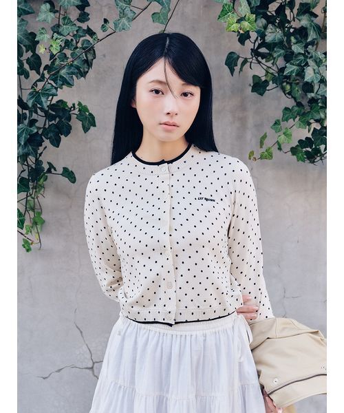 LILY BROWN（リリーブラウン） カーディガン カラートリムニット