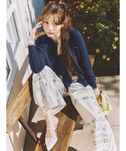 Lily Brown カーディガン LILY BROWN（リリーブラウン） カーディガン カラートリムニット