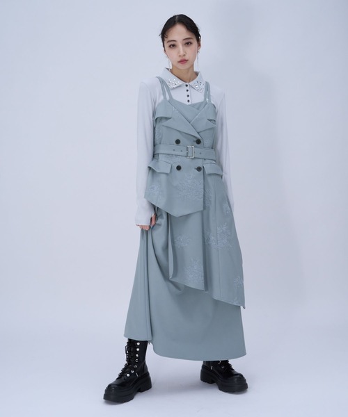 HARE Flowerシシュウジャンスカ HARE（ハレ） ジャンパースカート Flowerシシュウジャンスカ(HARE