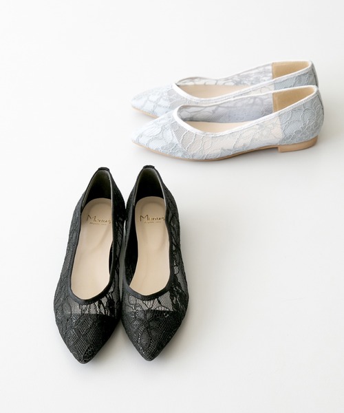 「menue」 フラットパンプス 24.5cm アイボリー レディース_画像9