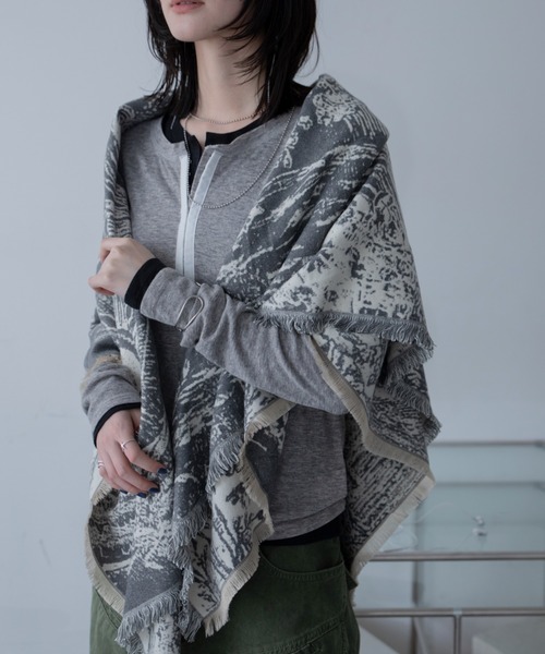 ブランケット フォレストアート柄大判ストール/ブランケット