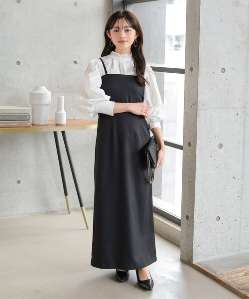 ワンピース 「 低身長向けサイズ 」 カップ付きキャミワンピース