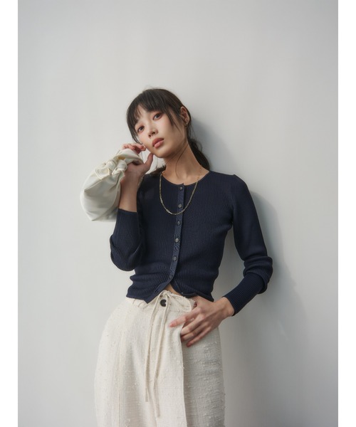 anuans（アニュアンス） パンツ ツイードリボンベルトパンツ