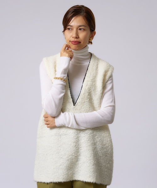 「IENA LA BOUCLE」 ニットベスト FREE ネイビー レディース_画像2