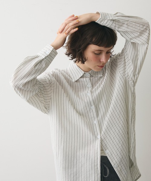 シャツ/ブラウス(長袖/七分) TODAYFUL   Sheer Stripe Shirts ànuke online store（アンヌーク） / Sheer Stripe ShirtsSheer Stripe