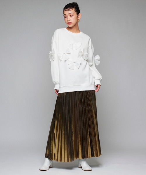 「Narcissus」 プリーツスカート FREE ゴールド レディース_画像5