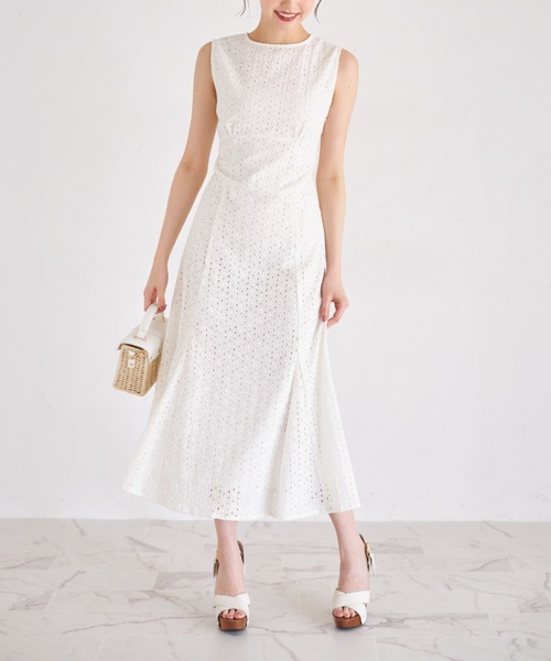「tocco closet」 ノースリーブワンピース M ピンクベージュ レディース_画像3