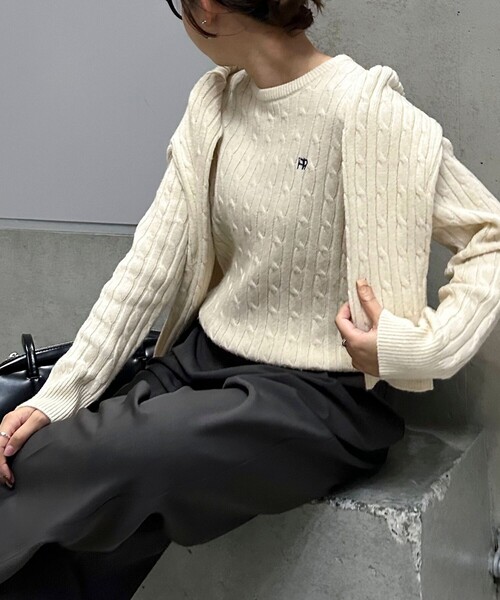 「fredy emue」 長袖ニット 38 サックスブルー レディース_画像3