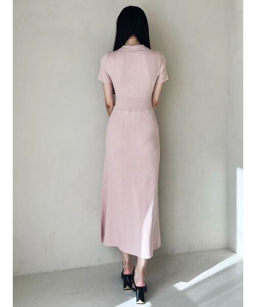 ワンピース ワイドリブスキッパーニットワンピースの画像