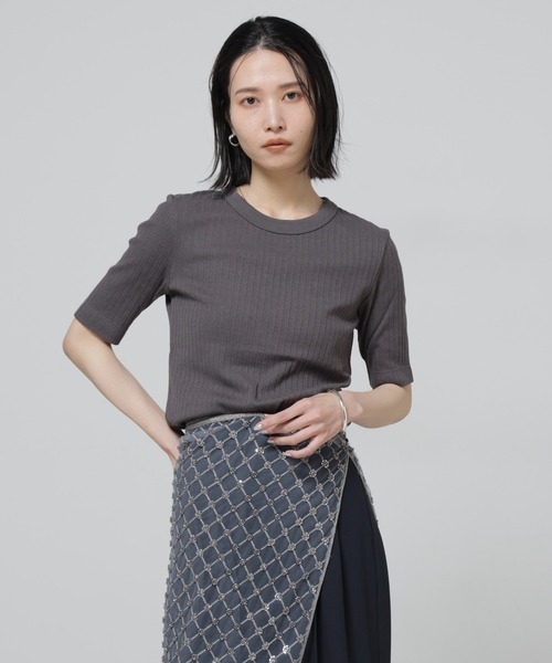 tシャツ Anti Soaked(R) 汗染み防止クルーネックリブTシャツ レディースの画像