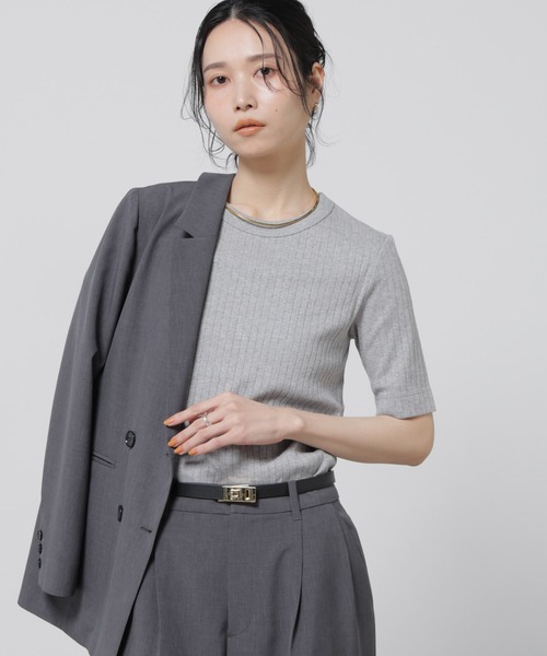 tシャツ Anti Soaked(R) 汗染み防止クルーネックリブTシャツ レディースの画像
