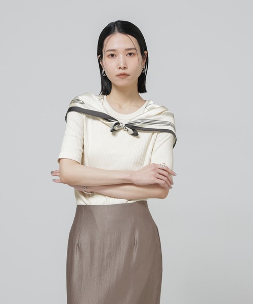 tシャツ Anti Soaked(R) 汗染み防止クルーネックリブTシャツ レディースの画像