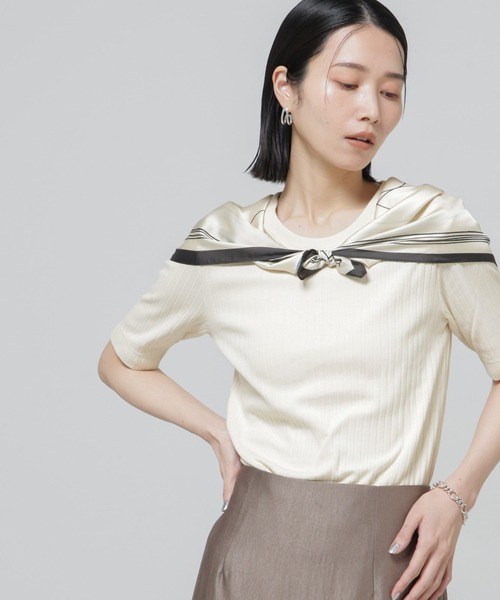 tシャツ Anti Soaked(R) 汗染み防止クルーネックリブTシャツ レディースの画像