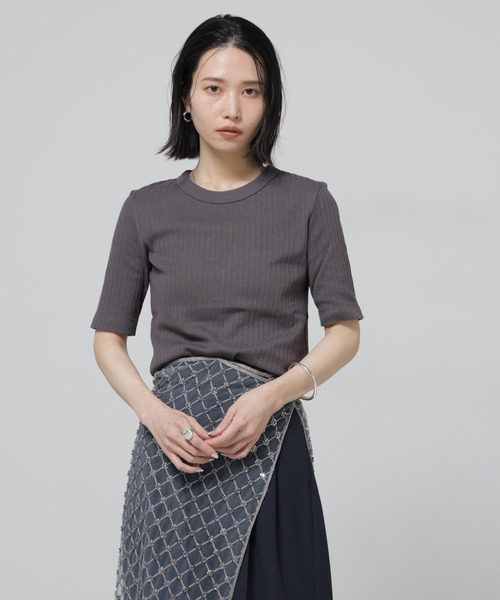 tシャツ Anti Soaked(R) 汗染み防止クルーネックリブTシャツ レディースの画像