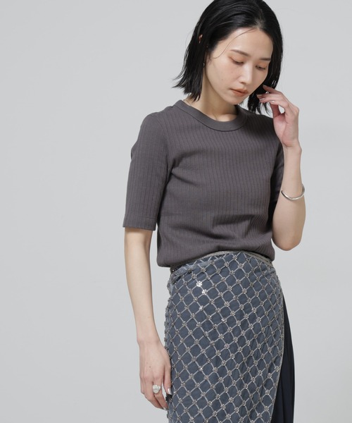 tシャツ Anti Soaked(R) 汗染み防止クルーネックリブTシャツ レディースの画像