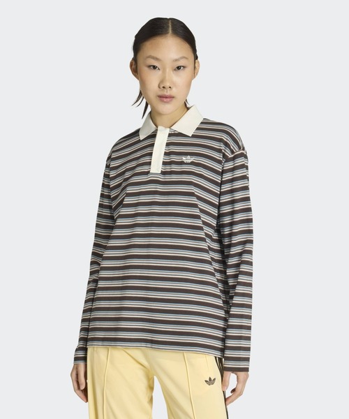 adidas（アディダス） ポロシャツ ポロ STRIPED OVZD LS POLO SHIRT