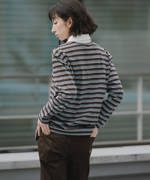 adidas（アディダス） ポロシャツ ポロ STRIPED OVZD LS POLO SHIRT