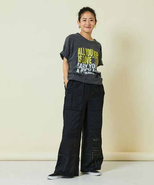 「Freada」 イージーパンツ ONE SIZE ブラック レディース_12