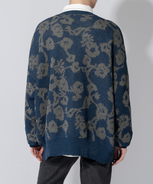 「Adoon plain」 ニットカーディガン MEDIUM ブラック メンズ_画像3