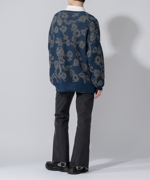 「Adoon plain」 ニットカーディガン MEDIUM ブラック メンズ_画像5
