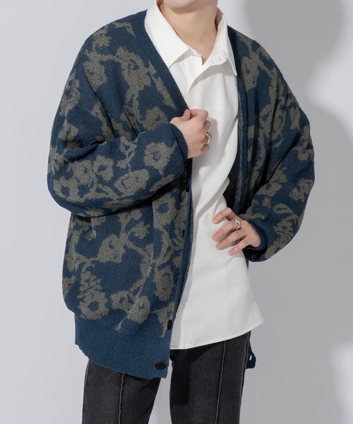 「Adoon plain」 ニットカーディガン MEDIUM ブラック メンズ_画像6