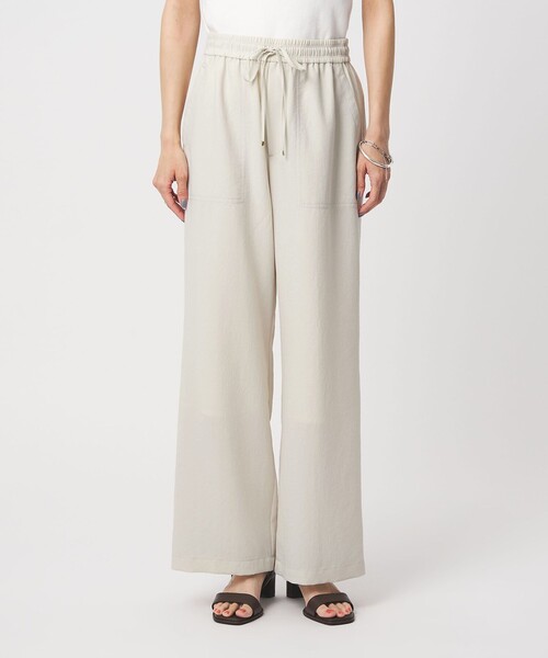 ワイドパンツ パンツ 「size SHORT/TALLあり」ドライクロスパンツ オフホワイト レディースの画像