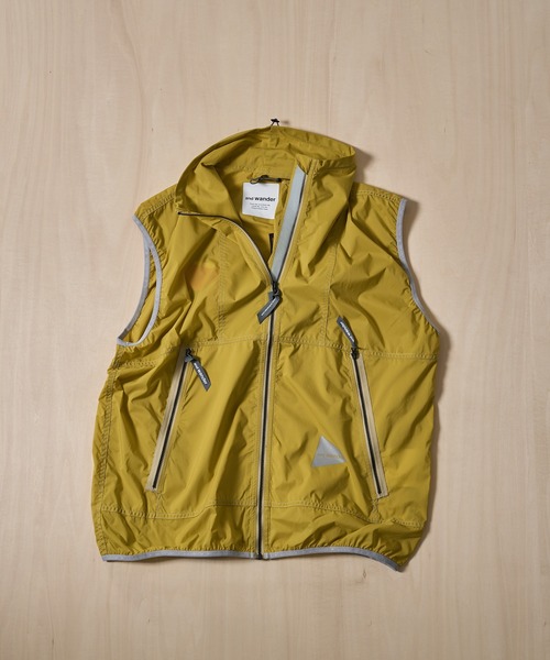 ベスト ジレ 「and wander/アンドワンダー」PERTEX wind vest メンズの画像
