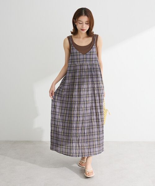 「Green Parks」 「chocol raffine robe」キャミソールワンピース FREE ネイビー レディース_画像2