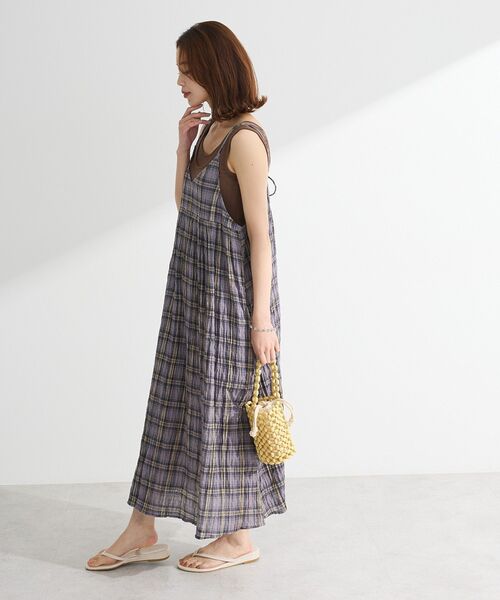 「Green Parks」 「chocol raffine robe」キャミソールワンピース FREE ネイビー レディース_画像4