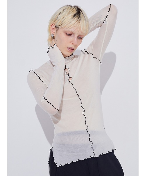 「SORIN」 長袖カットソー 38 オフホワイト レディース_画像3
