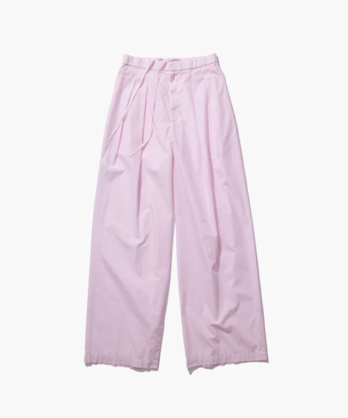 パンツ 「ATON/エイトン」NATURAL DYED COTTON LAWN TWO TUCKED PANTS/ナチュラルコットンツータックパンツの画像