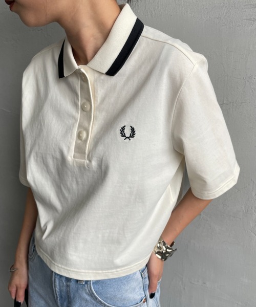 Fred Perry クロップドポロシャツ ホワイト FRED PERRY（フレッドペリー） ポロシャツ ポロ シングルティップ