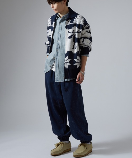 「NULL」 長袖シャツ LARGE ネイビー メンズ_画像2