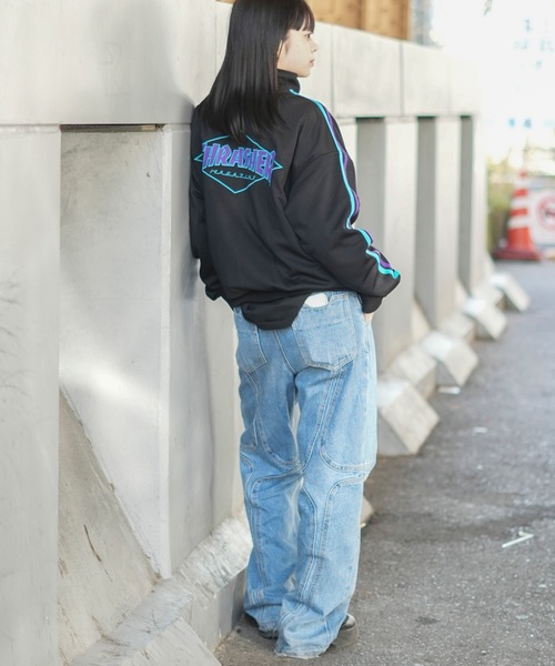 「THRASHER」 ジャージブルゾン X-LARGE ブラック メンズ_画像6
