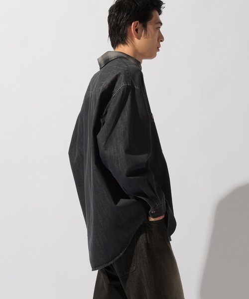 niko and…（ニコアンド） シャツ Plaid Panel Denim Shirt「niko and