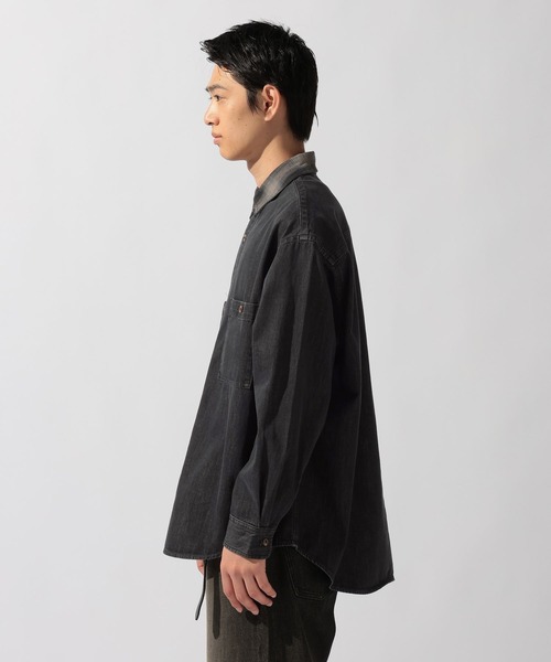 niko and…（ニコアンド） シャツ Plaid Panel Denim Shirt「niko and