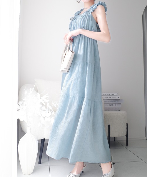 「mily bilet」 ノースリーブワンピース SMALL ブルー レディース_画像9