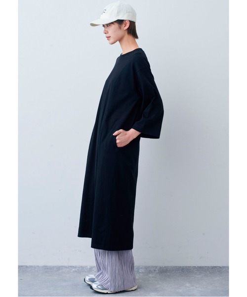 「Live in comfort」 7分袖ワンピース 3L ブラック レディース_画像6