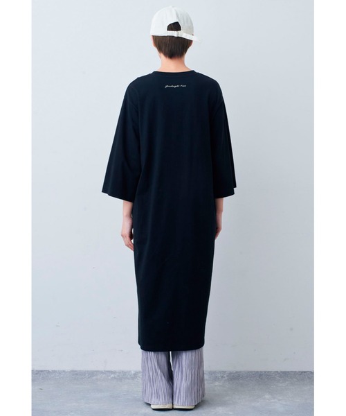 「Live in comfort」 7分袖ワンピース 3L ブラック レディース_画像7