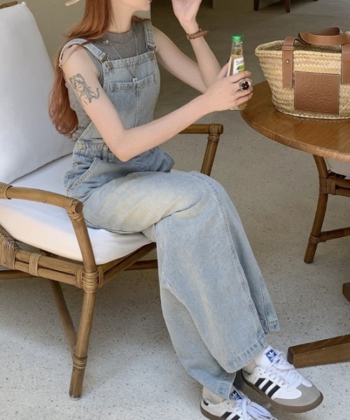 「FREE STYLISTS」 「Evis Jeans」サロペットスカート L ブルー レディース_画像7