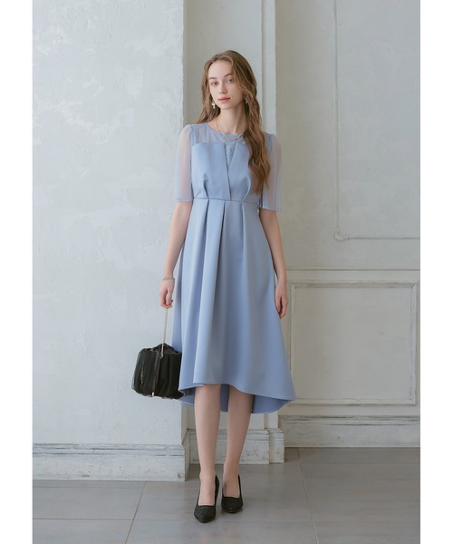 「Dorry Doll」 半袖ワンピース MEDIUM グレー レディース_画像3