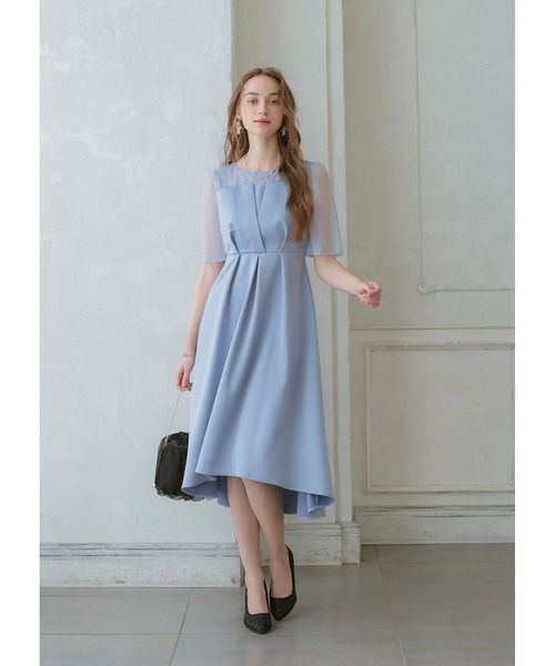 「Dorry Doll」 半袖ワンピース MEDIUM グレー レディース_画像4