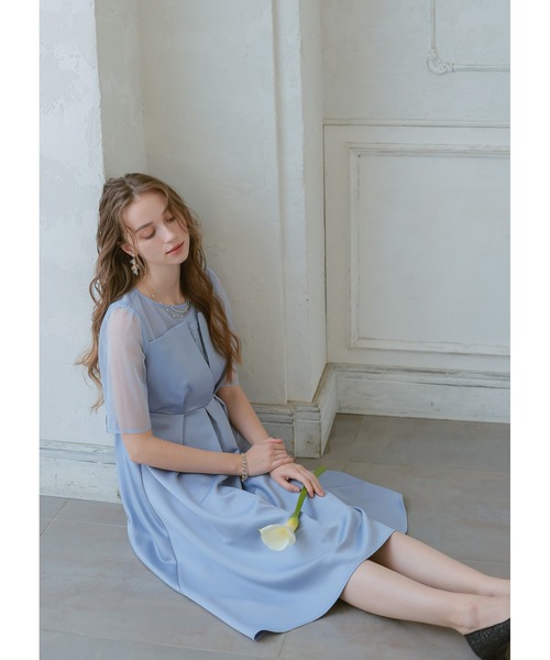 「Dorry Doll」 半袖ワンピース MEDIUM グレー レディース_画像5