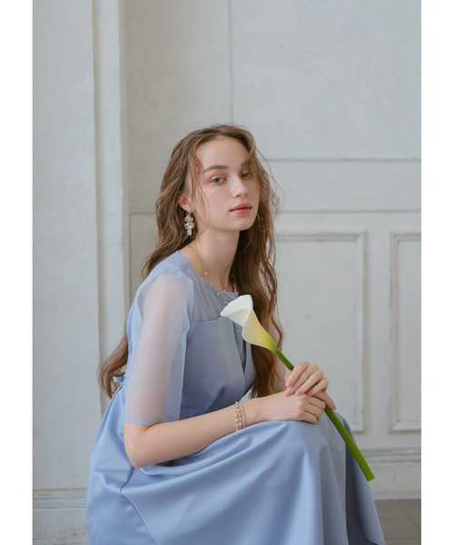 「Dorry Doll」 半袖ワンピース MEDIUM グレー レディース_画像6