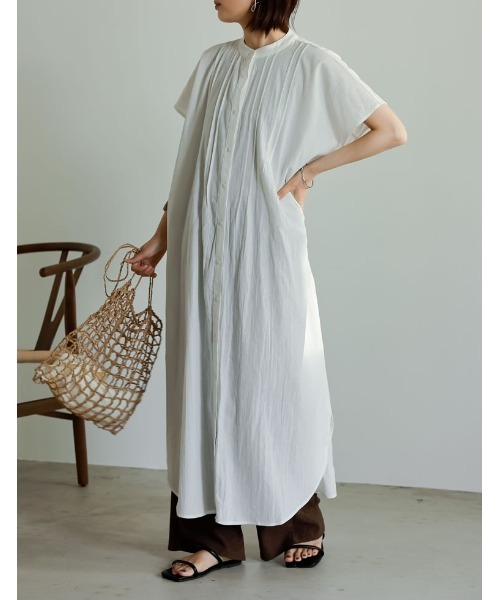ワンピース シャツワンピース 低身長サイズ有 コットンピンタックオーバーサイズシャツワンピース Zozotown Paypayモール店 通販 Paypayモール